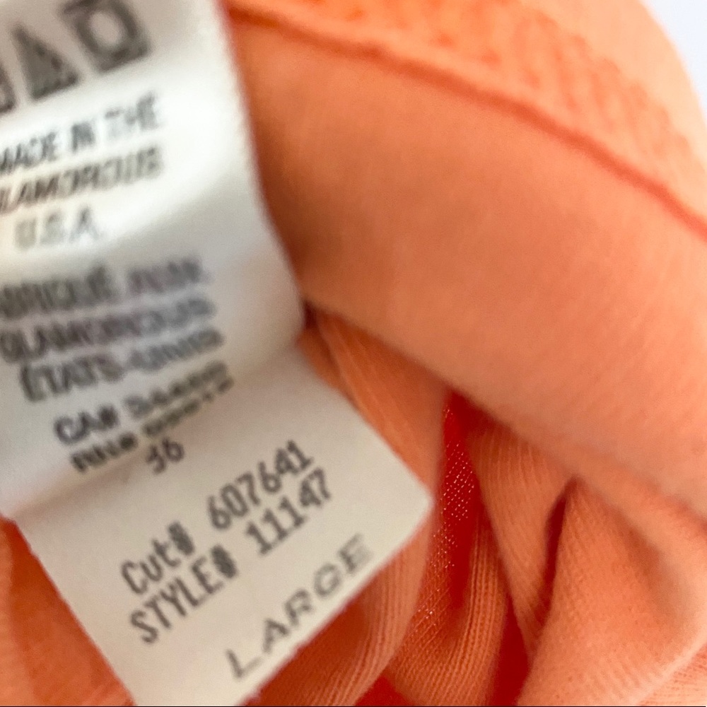 OG: Juicy Couture ✌︎︎ V Neck Tux Stripe Baby Tee T Shirt ✌︎︎ Orange Pop ✌︎︎ M L - Picture 8 of 12